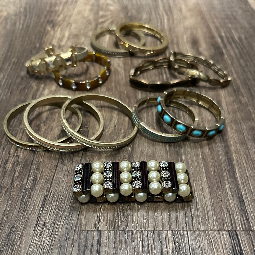 Lia Sophia Gold and Turquoise Bracelet Collection
